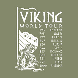 Свитшот хлопковый мужской Viking world tour, цвет: авокадо — фото 2