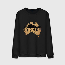Свитшот хлопковый мужской Сидней Австралия, цвет: черный