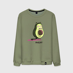 Свитшот хлопковый мужской Авокот, цвет: авокадо