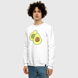 Свитшот хлопковый мужской Авокадо, цвет: белый — фото 2