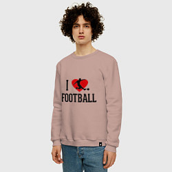 Свитшот хлопковый мужской I love football, цвет: пыльно-розовый — фото 2