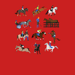 Свитшот хлопковый мужской Конный виды спорта, цвет: красный — фото 2