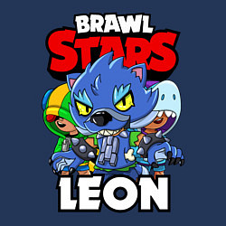 Свитшот хлопковый мужской BRAWL STARS LEON, цвет: тёмно-синий — фото 2