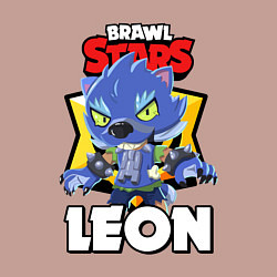 Свитшот хлопковый мужской BRAWL STARS ОБОРОТЕНЬ LEON, цвет: пыльно-розовый — фото 2