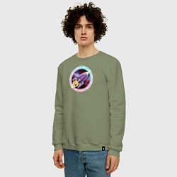 Свитшот хлопковый мужской SPACE ROCKET, цвет: авокадо — фото 2
