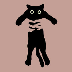 Свитшот хлопковый мужской Черный кот в руках, цвет: пыльно-розовый — фото 2