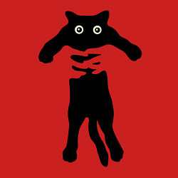 Свитшот хлопковый мужской Черный кот в руках, цвет: красный — фото 2