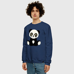 Свитшот хлопковый мужской Милая панда, цвет: тёмно-синий — фото 2