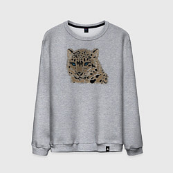 Свитшот хлопковый мужской Metallized Snow Leopard, цвет: меланж