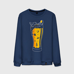 Свитшот хлопковый мужской Космонавт, цвет: тёмно-синий
