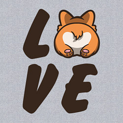 Свитшот хлопковый мужской Love Corgi, цвет: меланж — фото 2