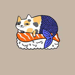 Свитшот хлопковый мужской Sushi Cat, цвет: миндальный — фото 2