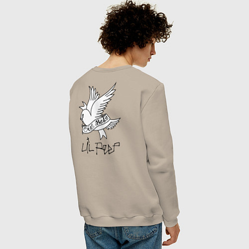 Мужской свитшот LIL PEEP НА СПИНЕ / Миндальный – фото 4