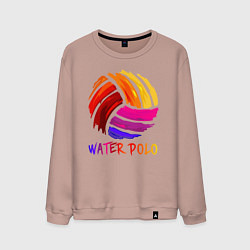 Свитшот хлопковый мужской Мяч для водного поло, цвет: пыльно-розовый
