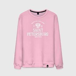 Свитшот хлопковый мужской Санкт-ПетербургBorn in Russia, цвет: светло-розовый