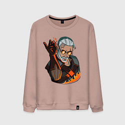 Свитшот хлопковый мужской Ведьмак, цвет: пыльно-розовый