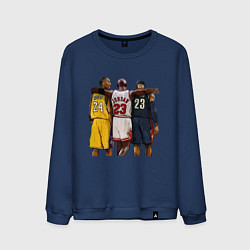 Свитшот хлопковый мужской Bryant, Jordan, James, цвет: тёмно-синий