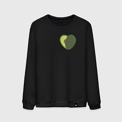 Свитшот хлопковый мужской Avocado Heart, цвет: черный