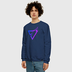 Свитшот хлопковый мужской Liquid Triangle, цвет: тёмно-синий — фото 2