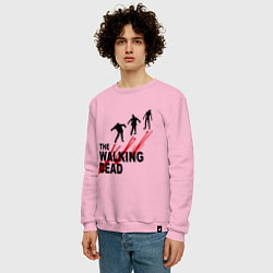 Свитшот хлопковый мужской The walking dead, цвет: светло-розовый — фото 2