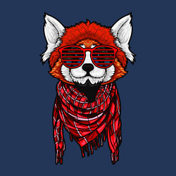 Свитшот хлопковый мужской Красная панда, цвет: тёмно-синий — фото 2