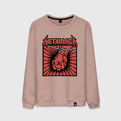 Свитшот хлопковый мужской Metallica, цвет: пыльно-розовый