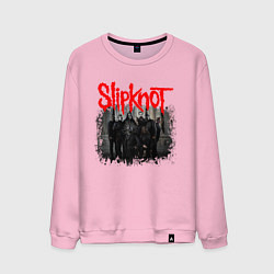 Свитшот хлопковый мужской SLIPKNOT, цвет: светло-розовый