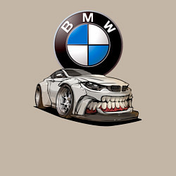 Свитшот хлопковый мужской BMW оскал, цвет: миндальный — фото 2