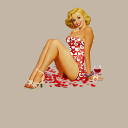 Свитшот хлопковый мужской Retro PinUp Girl, цвет: миндальный — фото 2