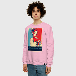 Свитшот хлопковый мужской Кочо Шинобу, цвет: светло-розовый — фото 2