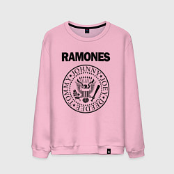 Свитшот хлопковый мужской RAMONES, цвет: светло-розовый