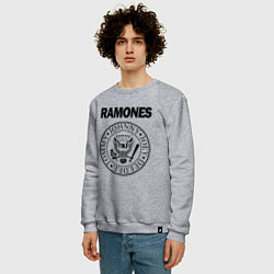 Свитшот хлопковый мужской RAMONES, цвет: меланж — фото 2