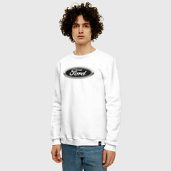 Свитшот хлопковый мужской Ford, цвет: белый — фото 2