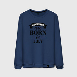 Свитшот хлопковый мужской Legends are born in july, цвет: тёмно-синий