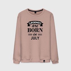 Свитшот хлопковый мужской Legends are born in july, цвет: пыльно-розовый