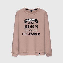 Свитшот хлопковый мужской Legends are born in december, цвет: пыльно-розовый
