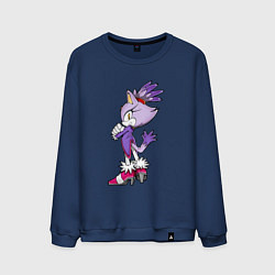 Свитшот хлопковый мужской SONIC Кошка Блейз, цвет: тёмно-синий