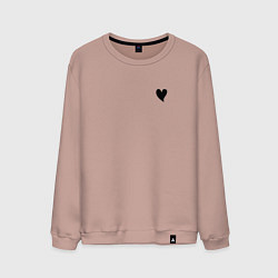 Свитшот хлопковый мужской СЕРДЕЧКО, цвет: пыльно-розовый