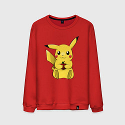 Свитшот хлопковый мужской Пикачу, цвет: красный