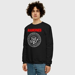 Свитшот хлопковый мужской RAMONES, цвет: черный — фото 2