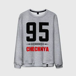 Свитшот хлопковый мужской 95 Chechnya, цвет: меланж