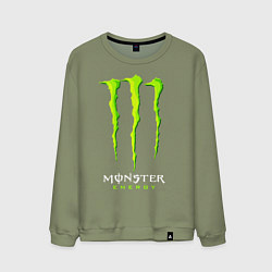 Свитшот хлопковый мужской MONSTER ENERGY, цвет: авокадо