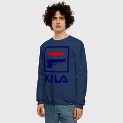 Свитшот хлопковый мужской Kila Fila, цвет: тёмно-синий — фото 2