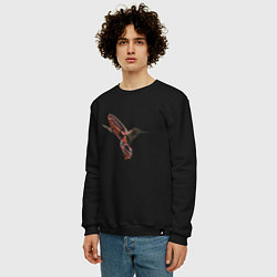 Свитшот хлопковый мужской Колибри, цвет: черный — фото 2