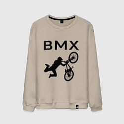 Свитшот хлопковый мужской Велоспорт BMX Z, цвет: миндальный