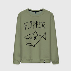 Свитшот хлопковый мужской Nirvana Flipper, цвет: авокадо