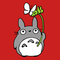 Свитшот хлопковый мужской Totoro и бабочка, цвет: красный — фото 2