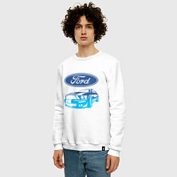 Свитшот хлопковый мужской Ford Z, цвет: белый — фото 2