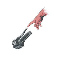 Свитшот хлопковый мужской Сотворение Адама - Мотоцикл, цвет: белый — фото 2