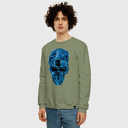 Свитшот хлопковый мужской Skull - illusion, цвет: авокадо — фото 2